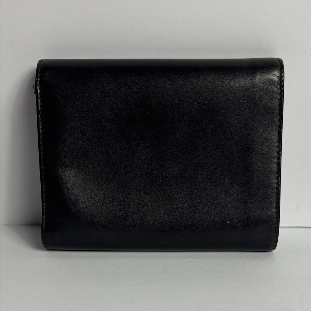 Prada Dark Brown Leather Bi-Fold Wallet with Gold Bar Detail‎ - Picture 6 of 6